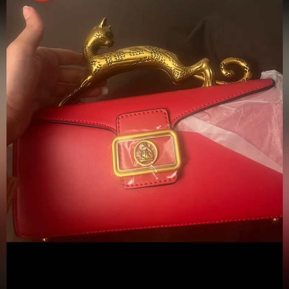 GENUINE LEATHER CAT HANDLE LUXURY CLUTCH BAG - Picture 13 of 15